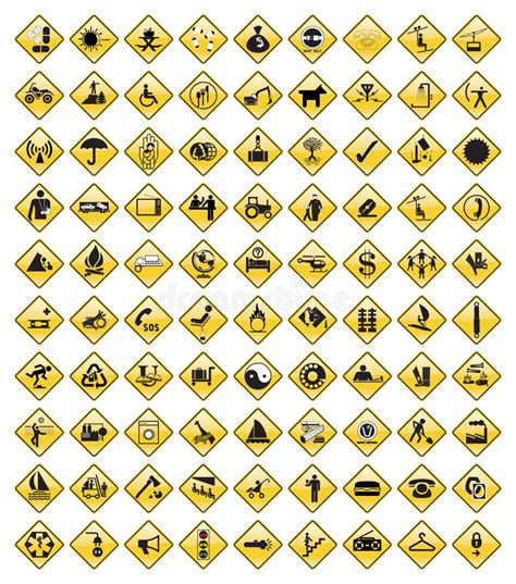 European Union Road Signs For Driving Test Stock Vector Illustration