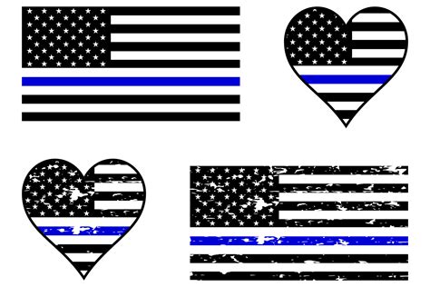 Thin Blue Line Police Usa American Blue Lives Matter Flag Car Decal