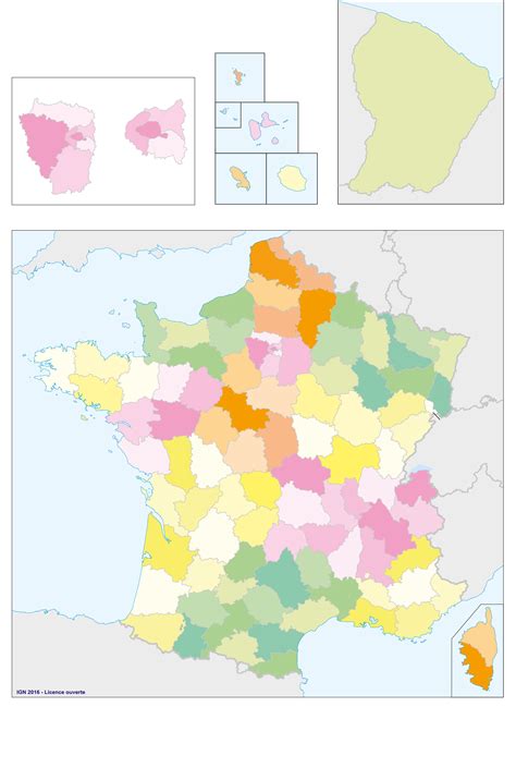Carte De France Vierge Département