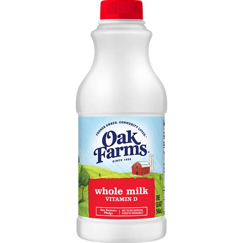 Whole Milk Plastic Quart Oak Farms Dairy