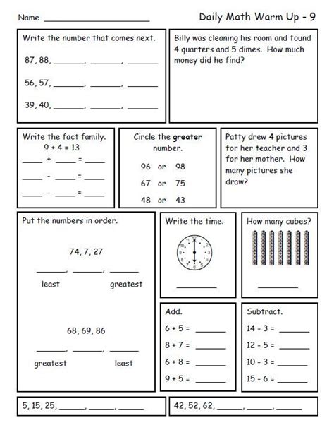 2nd Grade Math Review Worksheets