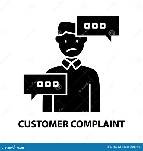 Customer Complaint Icon Black Vector Sign With Editable Strokes