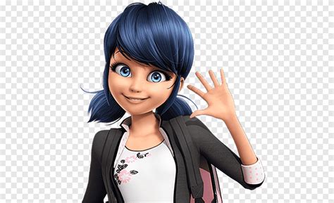 Smiling Girl Waving Her Hand With Blue Hair Miraculous Tales Of