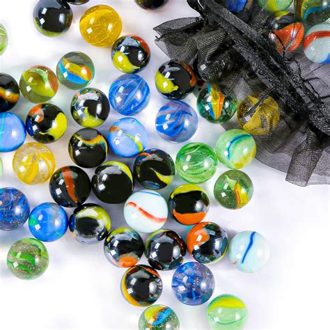 Buy Poplay 60pcs Colorful Glass Marbles916 Inch Marbles Bulk For Kids