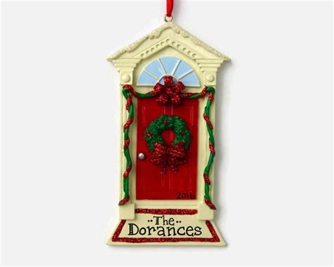 Red Door Personalized Ornament New Home By Ornamentsinthegreen