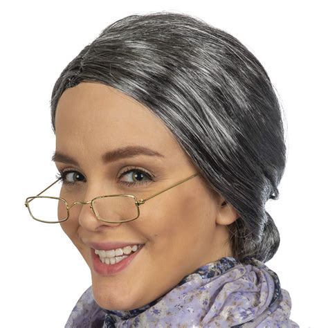 Wigs And Hairpieces For Adults Fancy Dress And Accessories Wigs And Hairpieces Grey Granny Wig And