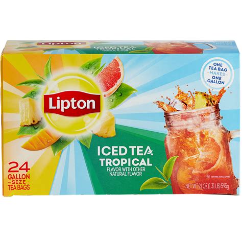 Lipton 24 Count Pack 1 Gallon Tropical Black Iced Tea Filter Bags 2case