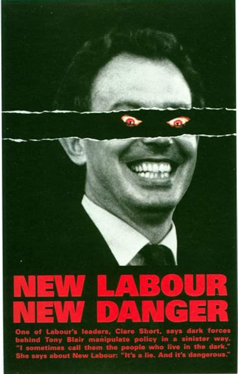1997 Conservative Anti Tony Blair New Labour Election Poster Etsy Uk