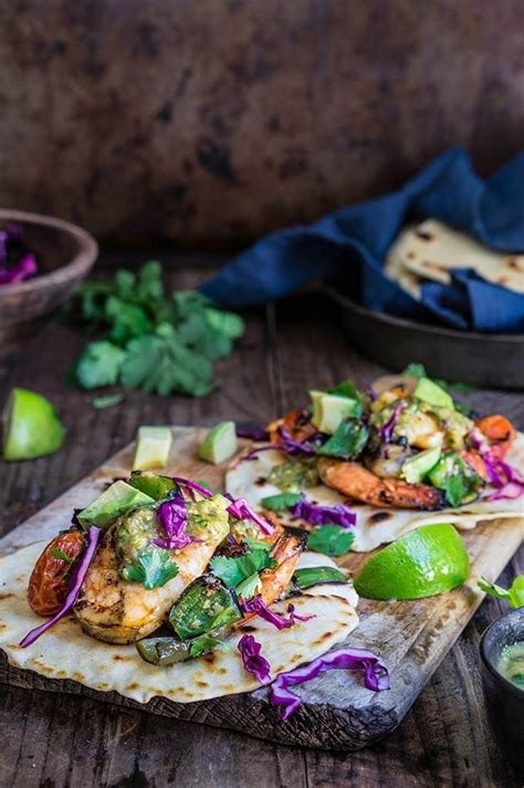 Grilled Shrimp Tacos With Tomatillo Salsa And Homemade Tortillas