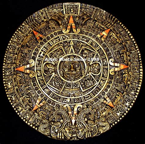 16 Aztec Maya Mayan Solar Sun Stone Calendar Statue