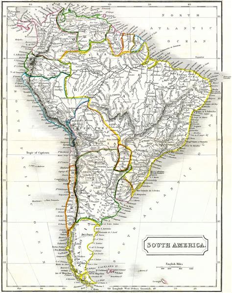 Antique Engraving Of Historical Map Of South America Stock Illustration