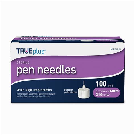 Trueplus Sterile Single Use Pen Needles 31g 6mm 14 Inch 200