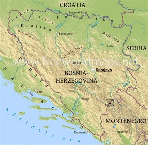 Bosnia Physical Map
