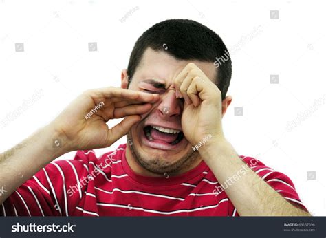 Man Crying Isolated On White Stock Photo 69157696 Shutterstock