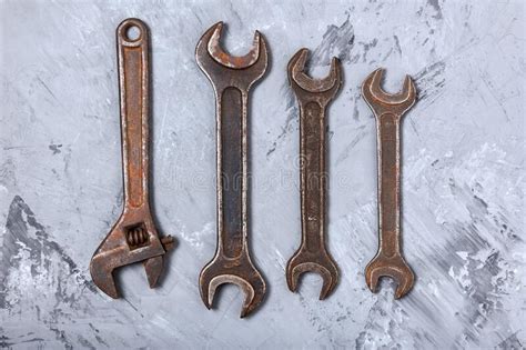 Old Rusty Wrenches Stock Photo Image Of Engineering 191448394