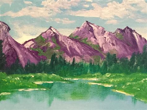 Mountain Painting Painting By Bob Ross Acrylic Paintings