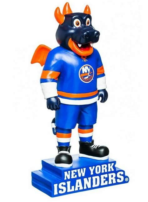 The new york islanders mascot sparky the dragon meets tailgaters prior to the game against the pittsburgh penguins in game one of the eastern conference. New York Islanders Indoor Outdoor 12" Resin Sparky Mascot Statue NHL - Cardboard Memories