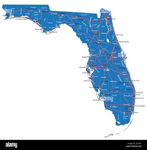 Vector Mapa De Florida Fotograf As E Im Genes De Alta Resoluci N Alamy