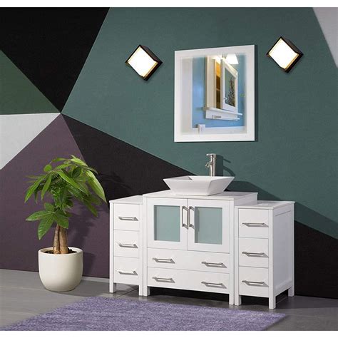 Make the most of your storage space and create an. Vanity Art Ravenna 54 inch Bathroom Vanity in White with ...
