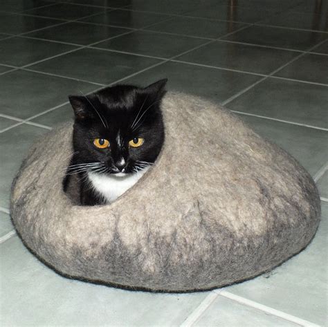 Wet felted diy cat cave. Cat Cave Size Large Pure Wool from South Island New ...