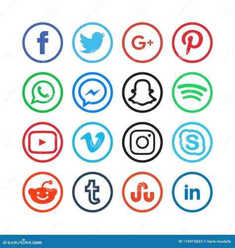 Collection Of Social Media Icons Editorial Stock Photo Illustration
