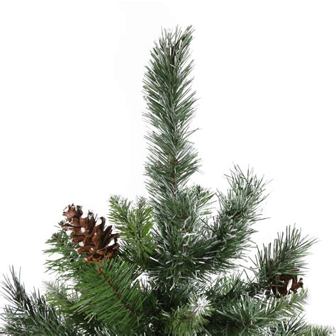 4 Snowy Delta Pine With Pine Cones Full Artificial Christmas Tree