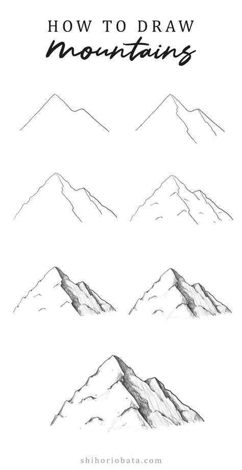 How To Draw Mountains Easy Step By Step Tutorial