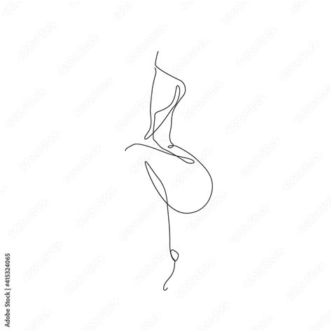 Woman Body One Line Drawing Female Figure Creative Contemporary