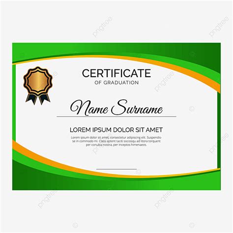 Certificate Graduation Award Vector Hd Png Images Green Certificate Of