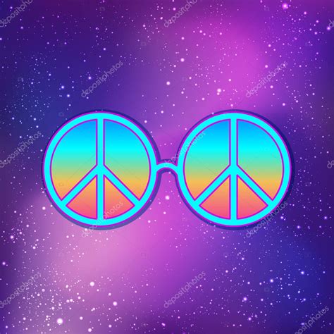 round glasses with hippie peace sign — stock vector © vgorbash 168970982