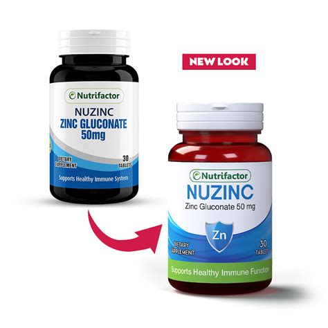 Nutrifactor Nuzinc Zinc Gluconate 50mg 30 Tablets Supports Health