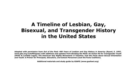 a timeline of lesbian gay bisexual and transgender history in the united states docslib
