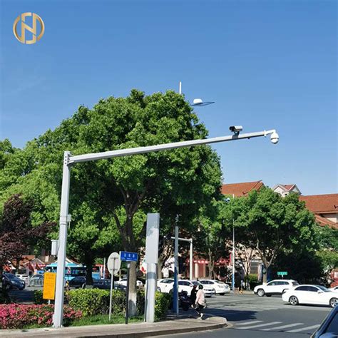 Tiang Kamera Cctv 6m 8m Kamera Keamanan Tipe T Poligon Untuk Main Street