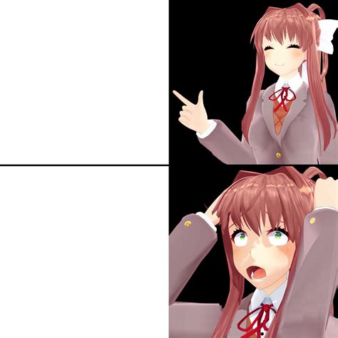 Monika Happy And Scare Meme Template Rddlc