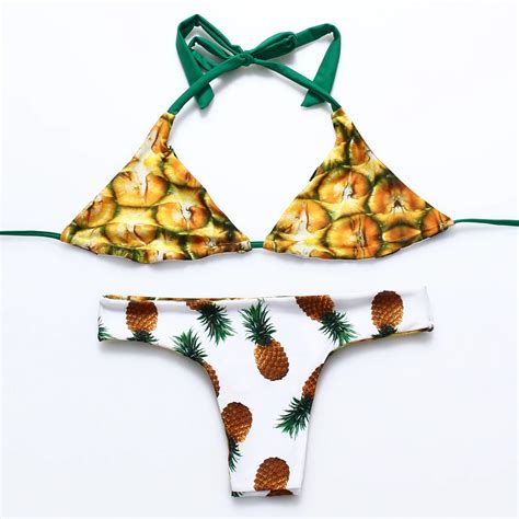 jaberni brazilian thong bikini set swimwear reversible bikinis sexy women swimsuit pineapple