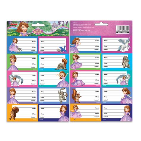 Disney Princess Sofia Name Label Sticker Purple Colour