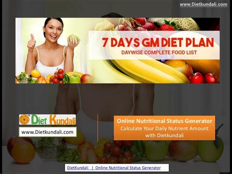 Gm Diet Plan 7 Days Complete Vegetarian Food List Pdf By Dietkundali