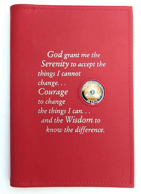 Large Print 12x12 Serenity Prayer Book Cover Red