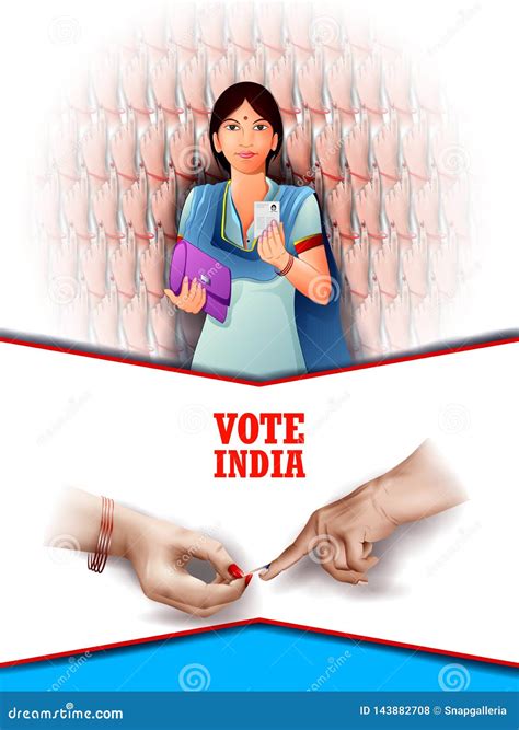 Poster Banner Show Hand Of Indian People For Election And Vote Polling