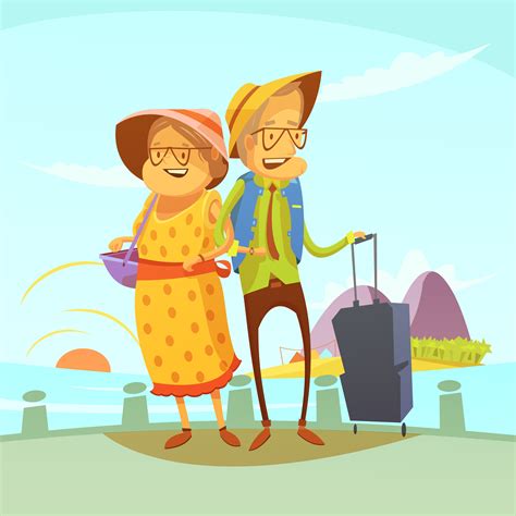 Senior Couple Traveling Illustration 478003 Vector Art At Vecteezy