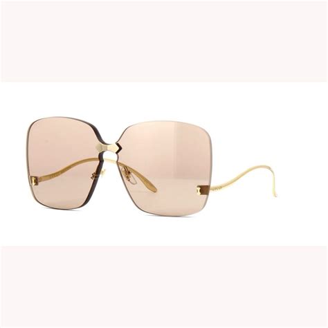Gucci Rimless Gg0352s 002 Gold Metal Square Sunglasses See My Glasses