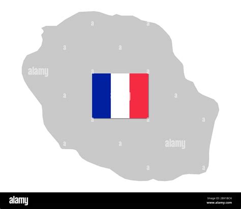 Flag And Map Of La Reunion Stock Photo Alamy