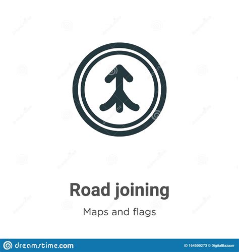 Road Joining Vector Icon On White Background. Flat Vector Road Joining Icon Symbol Sign From 