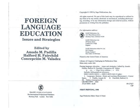 Pdf Foreign Language Instruction In The United States