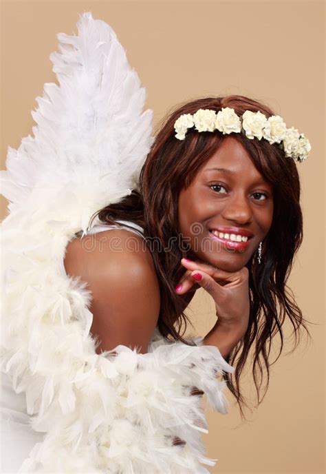 Beautiful Black Angel Woman Royalty Free Stock Image