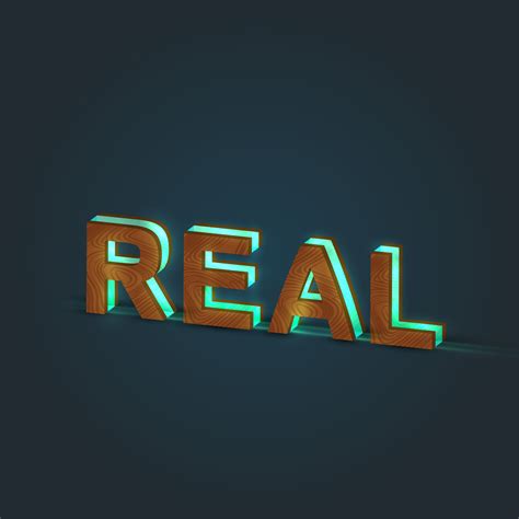 Real Realistic Illustration Of A Word Made By Wood And Glowing