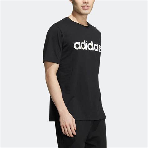 Mens Adidas Neo Logo Printing Solid Color Round Neck Breathable Short