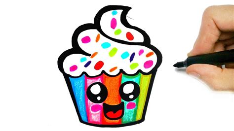 How To Draw Cupcake Como Desenhar Um Bolo Como Dibujar Un Pastel