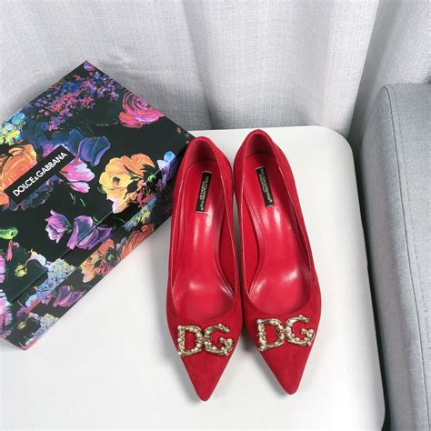 D G Logo Design Sheep Material High Heels Shoes Women Korean Athena Thaipick