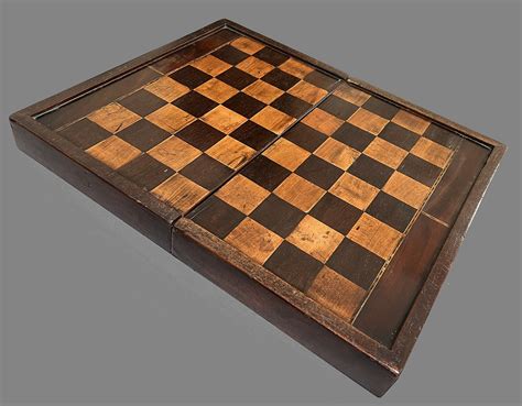 Antique Folding Backgammon And Chess Board